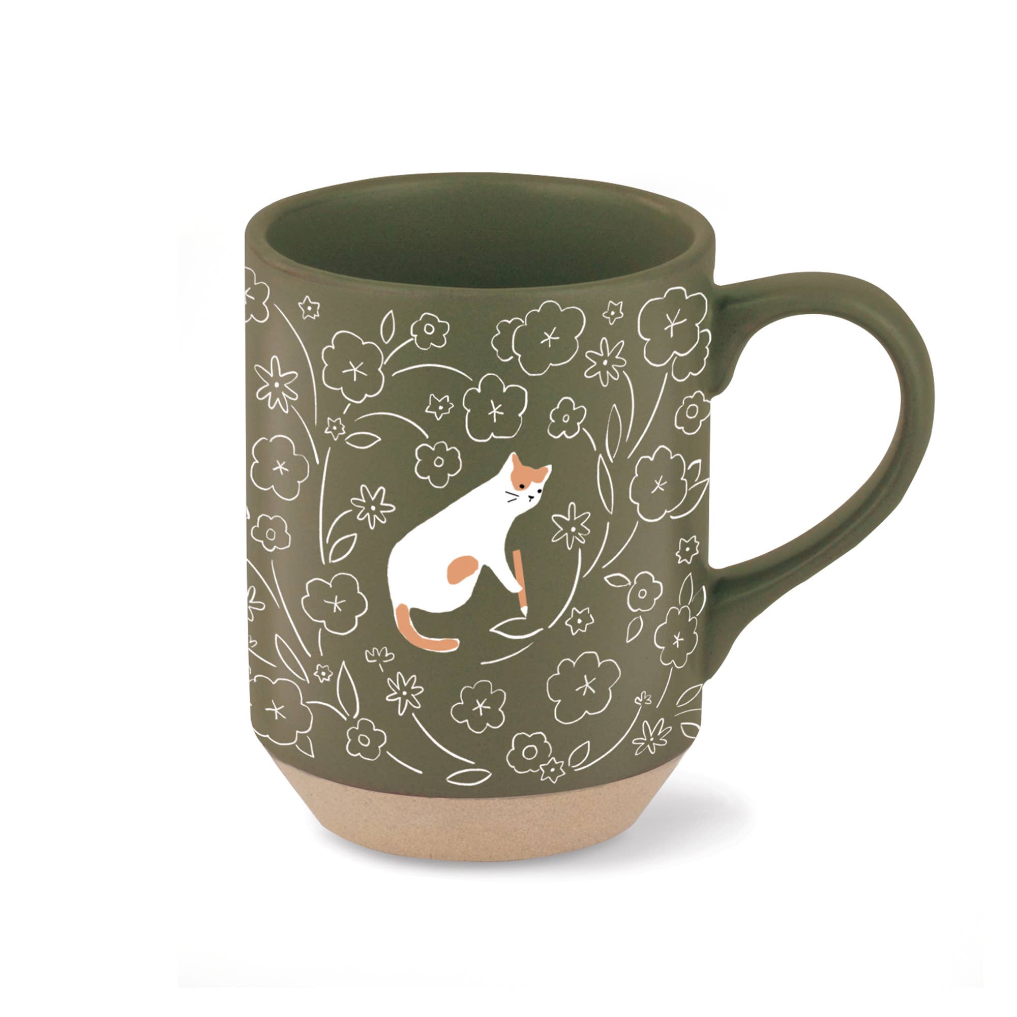 Cat Drawing Stoneware Mug - Thumbnail 2